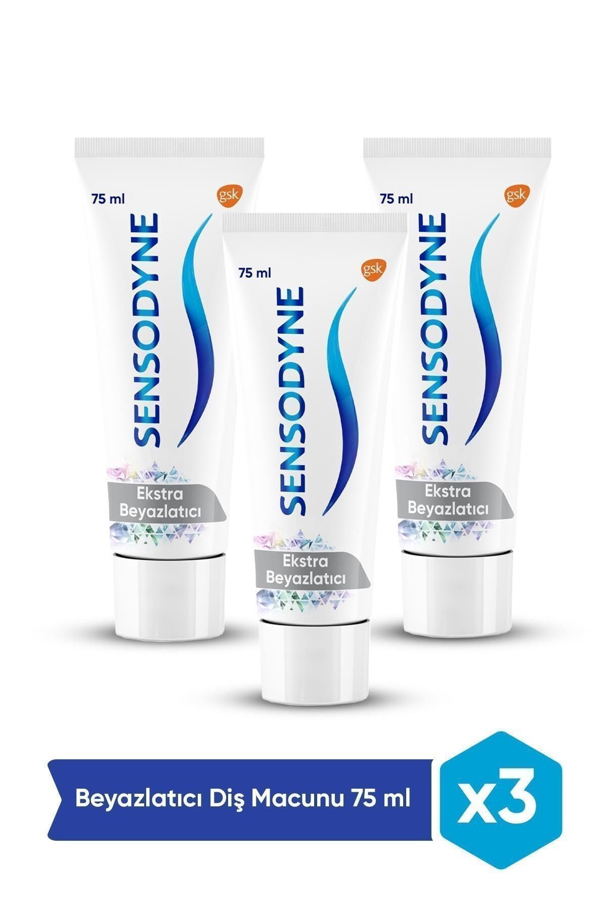 Ekstra Beyazlatıcı Diş Macunu 75ml X 3'li Paket