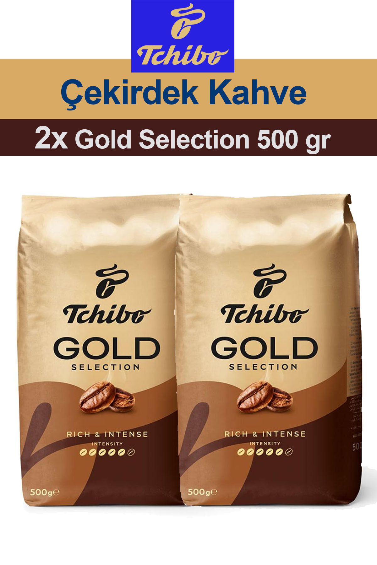 Tchibo 2 Adet Yeni Gold Selection 500 gr Çekirdek Kahve