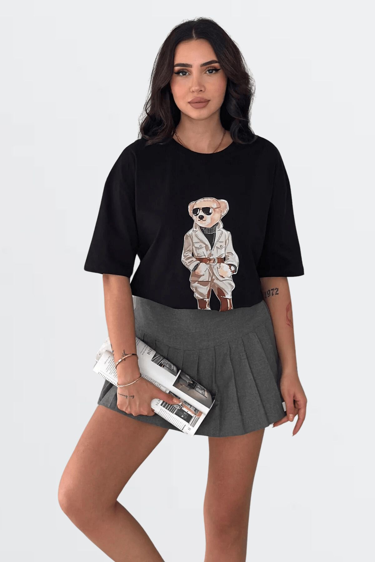 Teddy Bear Ayıcık desenli Tshirt Oversize Kalıp