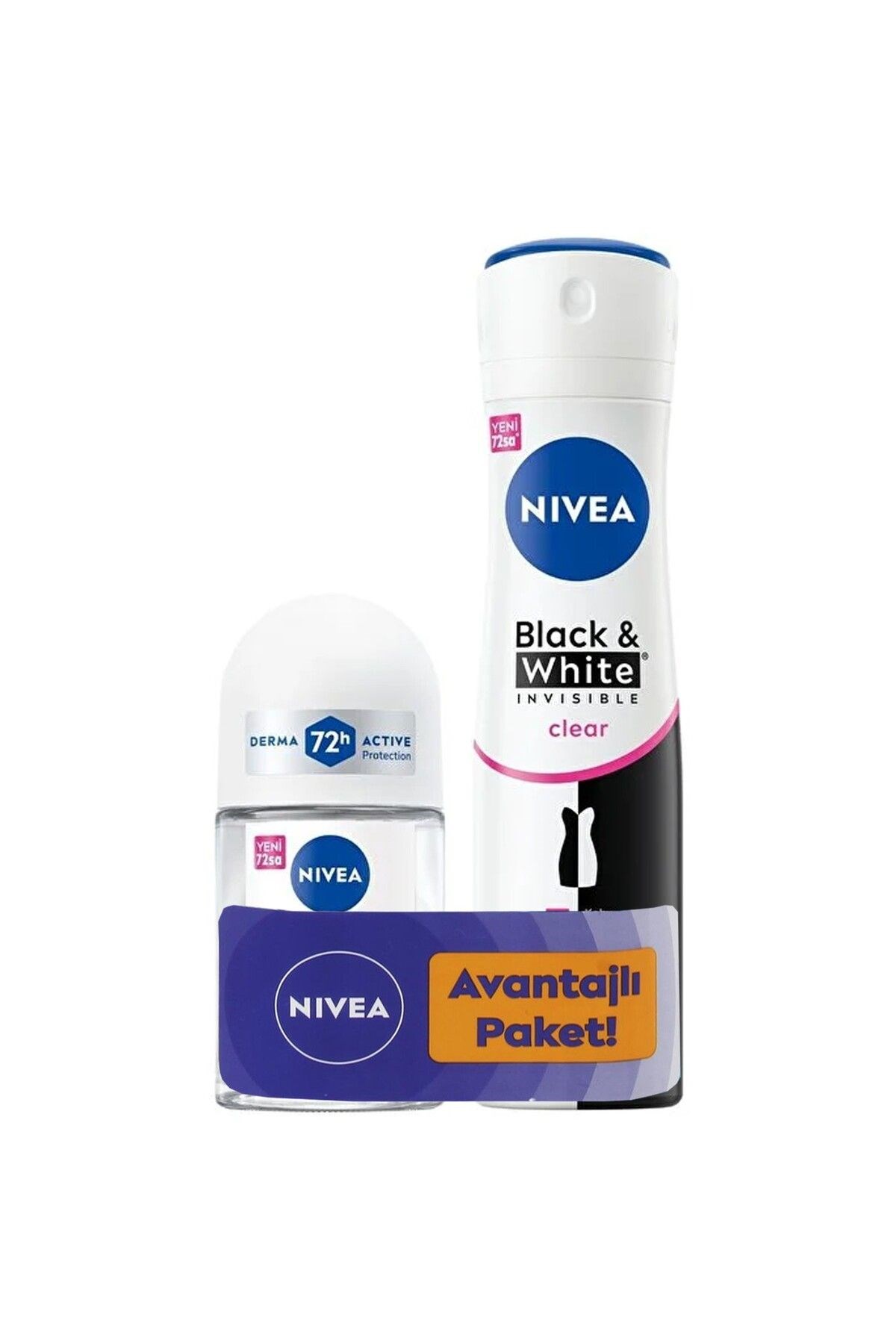 Nivea Invisible Clear Black White Kadın Deodorant Sprey 150 ml Roll-on 25 ml
