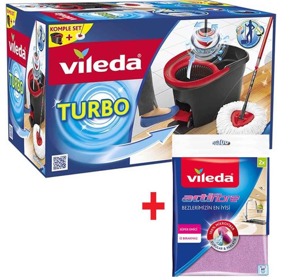 Turbo Pedallı Sistem + Vileda 2'li Actifibre Mikrofiber Bez