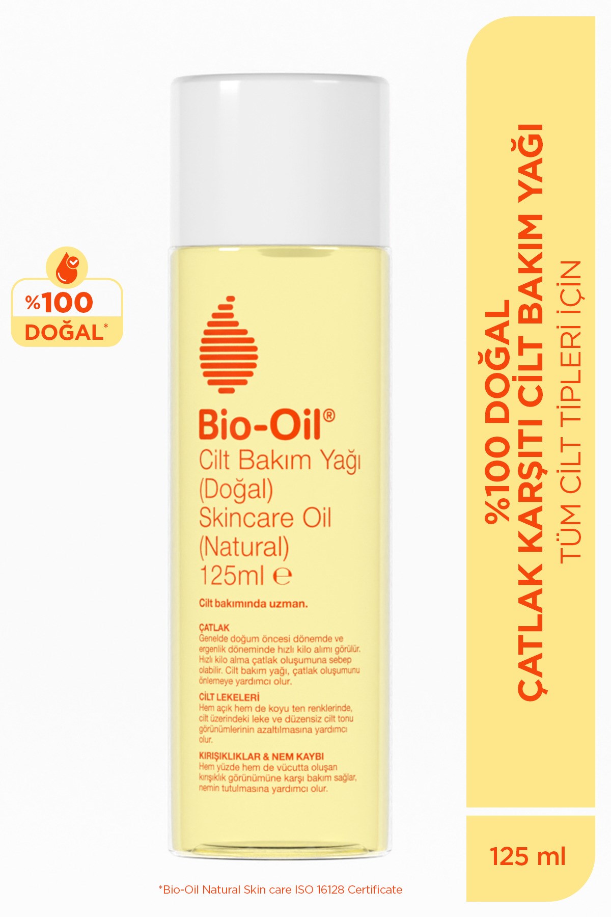 %100 Natural Çatlak Karşıtı & Leke Karşıtı Nemlendirici Doğal Cilt Bakım Yağı 125 ml