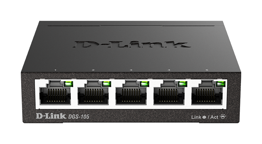 D-Link DGS-105 5 Port 10/100/1000 Gigabit Yönetimsiz Switch Metal