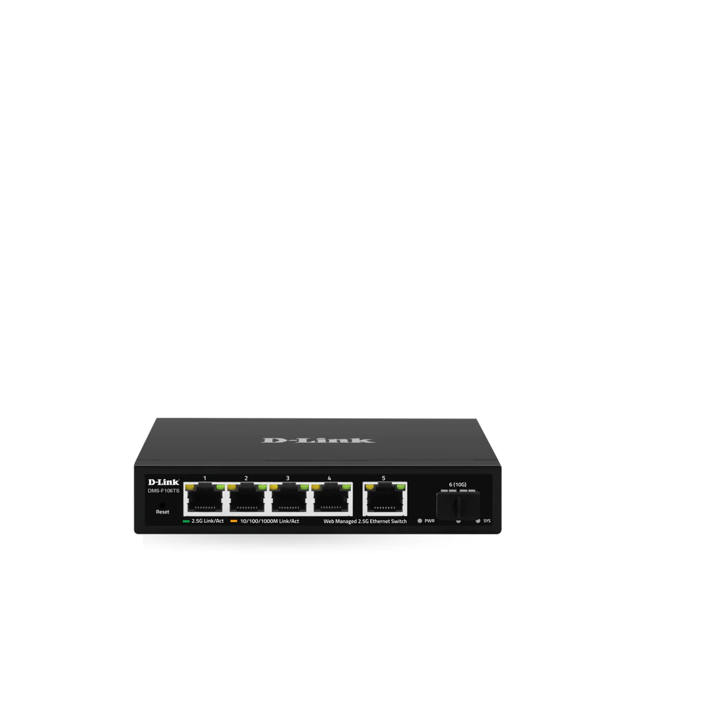 D-Link DMS-F106TS 5x1000M/ 2.5G RJ45, 1x 10G SFP+ Yönetilemez Switch
