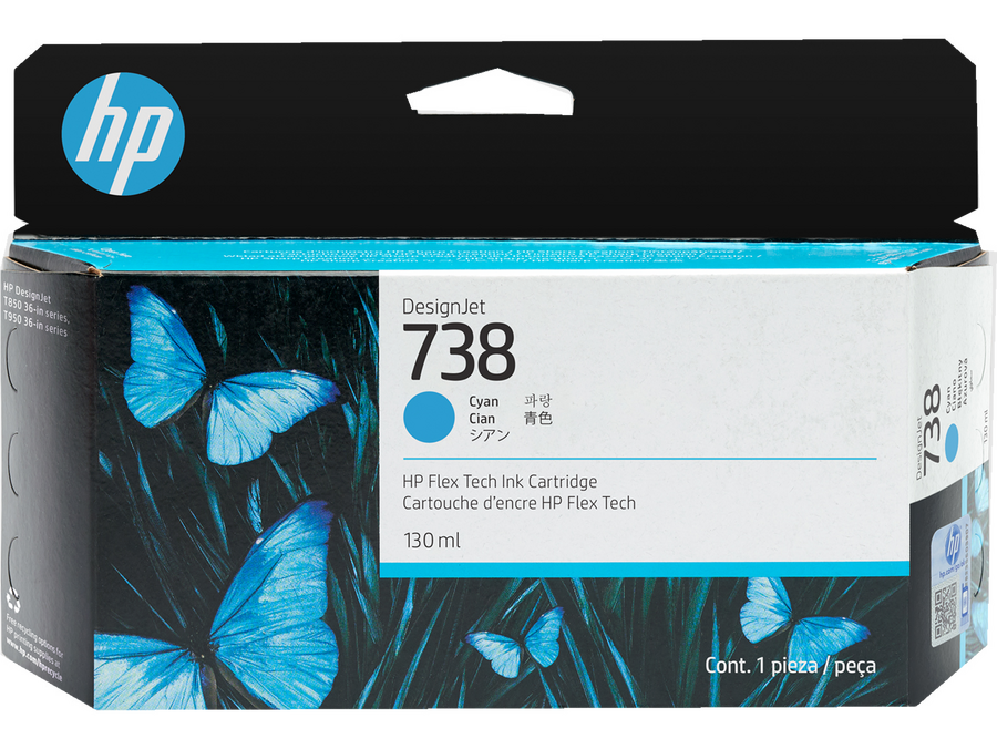HP 738 498N5A Mavi Orijinal Kartuş 130ml