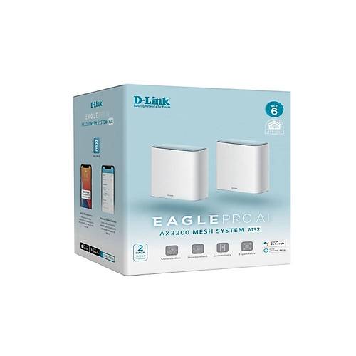 D-Link M32/MNA2 EAGLE PRO AI AX3200 Wi-Fi 6 Dual Band Smart Mesh Router Kit (2'li Paket)