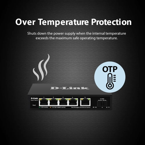 D-Link DMS-F106TS 5x1000M/ 2.5G RJ45, 1x 10G SFP+ Y�netilemez Switch