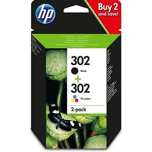 HP 302 Siyah + Renkli Orijinal M�rekkep Kartu� (2'li Paket) � X4D37AE