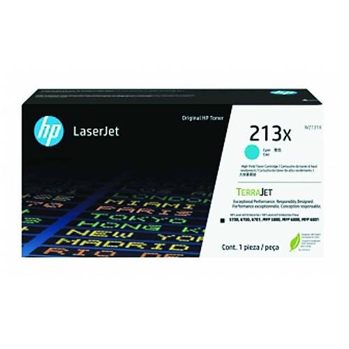 HP 213X W2131X Y�ksek Kapasite Mavi Orijinal Toner 6.000 Sayfa