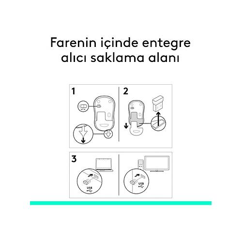 Logitech M185 Kablosuz Mouse 910-002235 | Ergonomik, Dayan�kl�, Uzun Pil �mr�