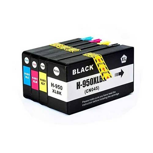 HP 950XL/951XL Muadil Kartu� Seti - Siyah + Renkli (CMYK)