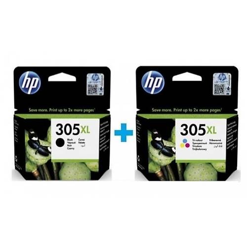 HP 305XL Siyah + Renkli Orijinal Kartu� Y�ksek Kapasiteli �kili Paket