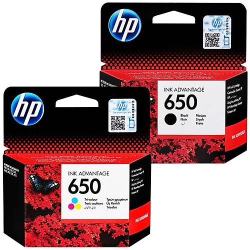 HP 650 Siyah + Renkli Kartu� Seti CZ101A-CZ102A Orijinal