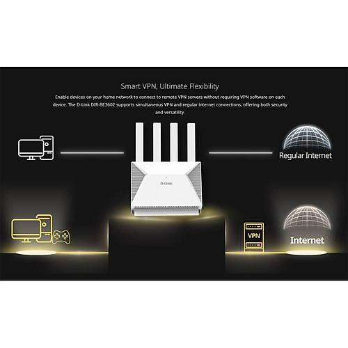 D-Link DIR-BE364K Kablosuz BE3600 Wi-Fi 7 Dual Band Mesh Router