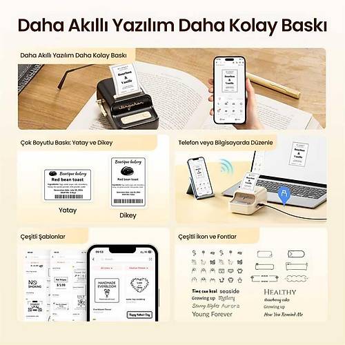 Niimbot B21 PRO K�rm�z� Termal Etiket Yaz�c� (300 DPI)