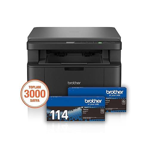 Brother DCP-1632W-2T Mono Lazer �ok Fonksiyonlu Yaz�c� | 2 Orijinal Toner Dahil