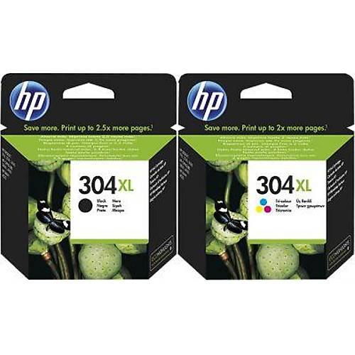 HP 304XL Orijinal Kartu� Seti (Siyah + Renkli) � Y�ksek Kapasiteli