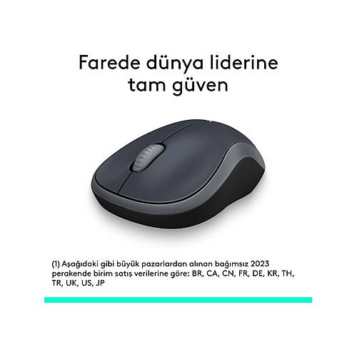 Logitech M185 Kablosuz Mouse 910-002235 | Ergonomik, Dayan�kl�, Uzun Pil �mr�