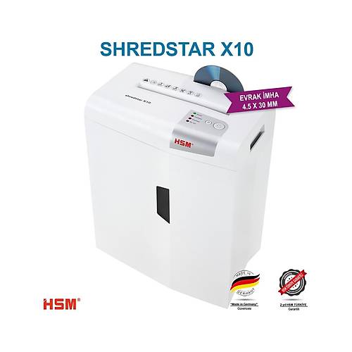 HSM Shredstar X10 Evrak �mha Makinesi 4,5x30 mm - 20lt