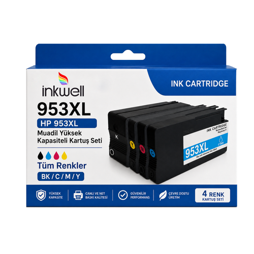 HP 953XL Muadil Y�ksek Kapasiteli Kartu� Seti T�m Renkler
