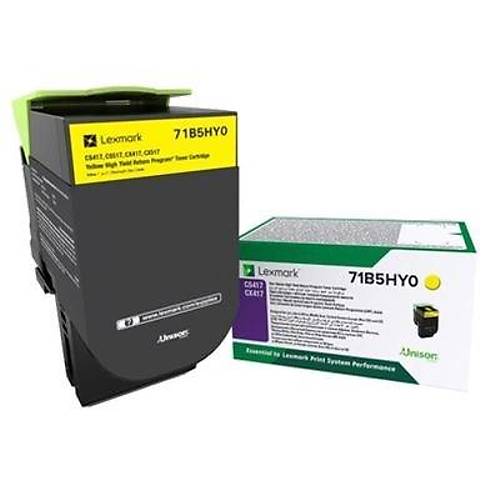 Lexmark CS417-71B5HY0 Sar� Y�ksek Kapasiteli Orijinal Toner - 3.500 Sayfa