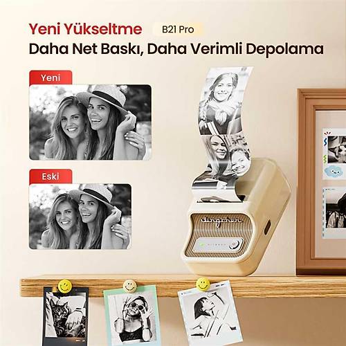 Niimbot B21 PRO K�rm�z� Termal Etiket Yaz�c� (300 DPI)