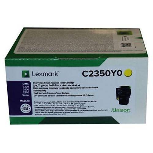 Lexmark C2350Y0 Sar� Orijinal Toner - 1000 Sayfa