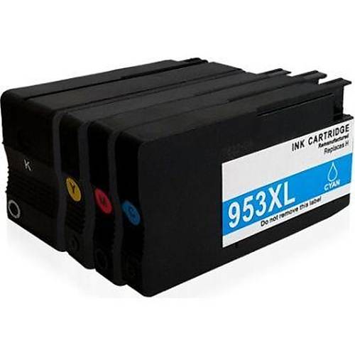 HP 953XL Muadil Y�ksek Kapasiteli Kartu� Seti T�m Renkler