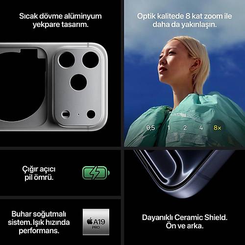 Apple iPhone 17 Pro 256 GB Ak�ll� Telefon Kozmik Turuncu [�N S�PAR��]