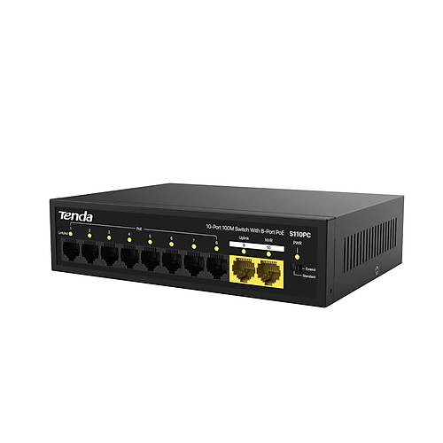 Tenda S110GPC 10 Port 10/100/1000 Mbps Gigabit PoE Switch