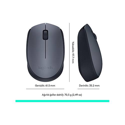 Logitech M170 Kablosuz Mouse 910-004642 Siyah-Gri