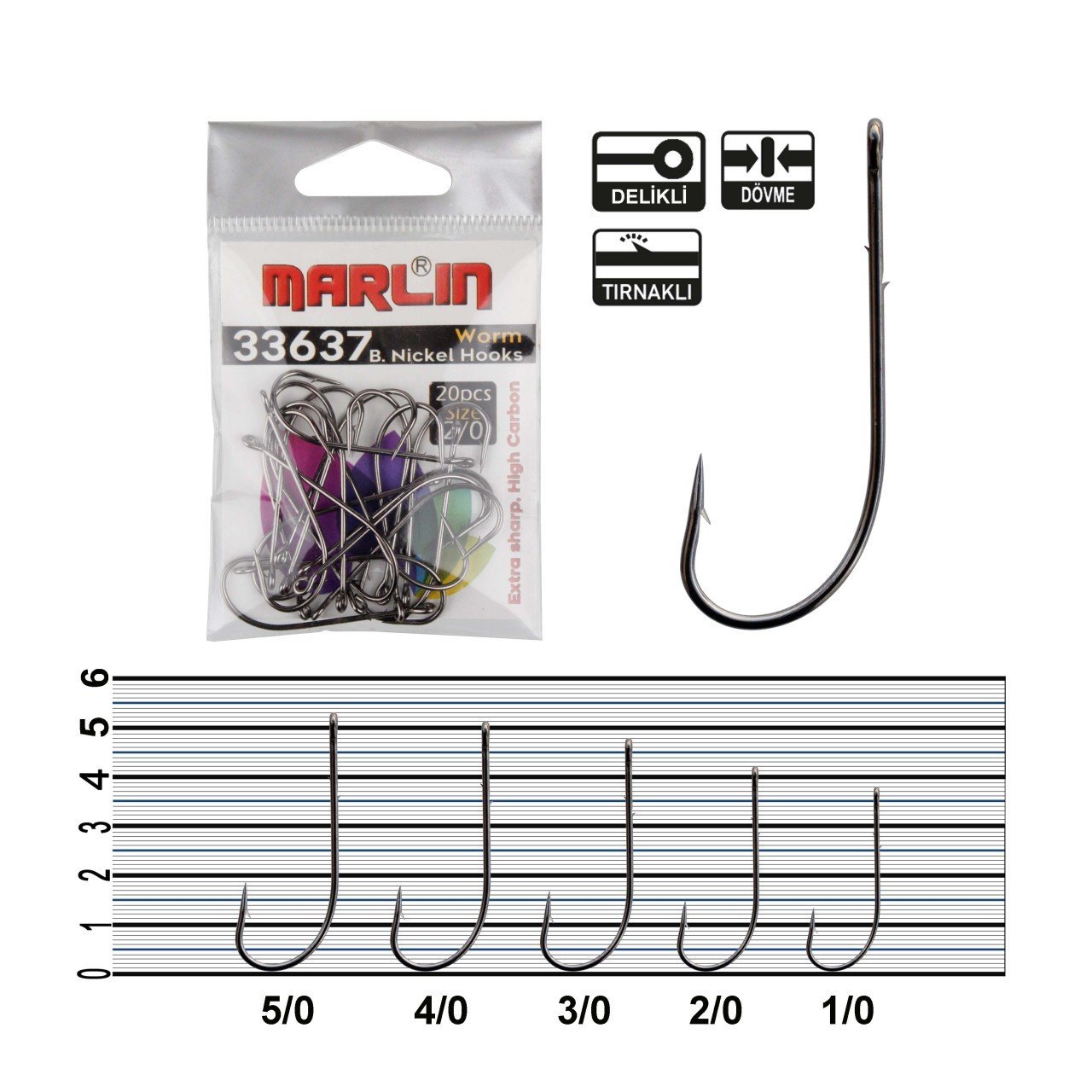 Marlin 33637 Worm HC BN İğne No:5/0 (20Pcs)