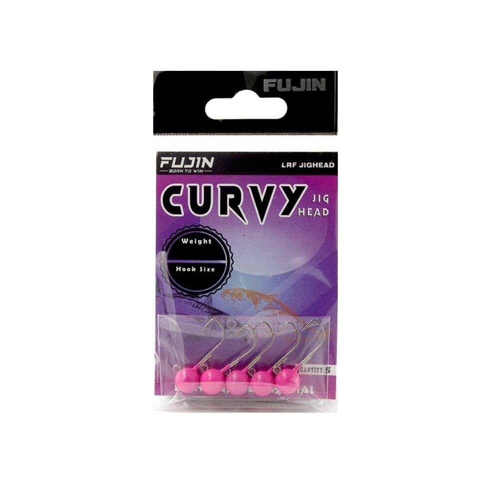 Fujin Curvy #4 Pink Glow Jig Head - 4pcs - 4,5gr