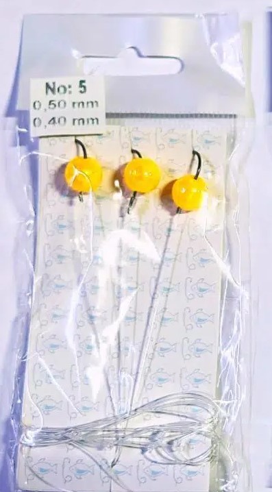 Boncuklu 3 İğneli Sıralı Sazan Takımı 10 mm Sarı - No:5