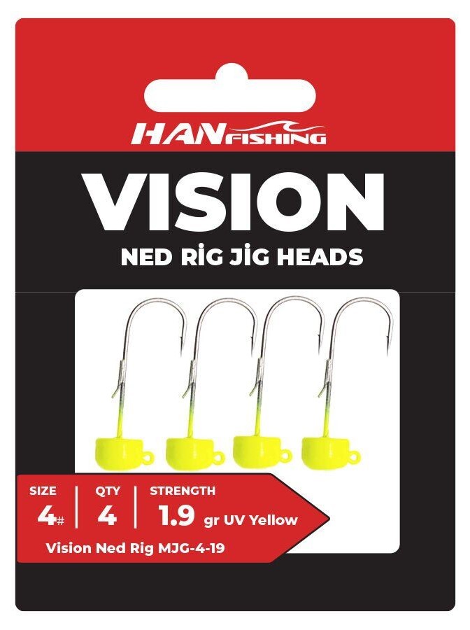 Hanfish Vision Ned Rig Uv Yellow Jighead