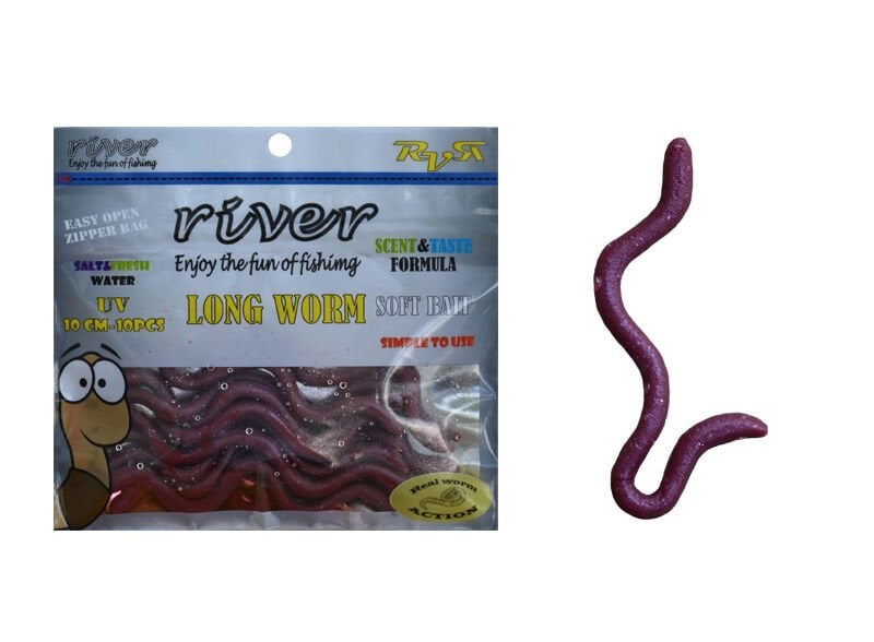 LONG WORM, 10 CM BLOODEY ,10P - Kokulu Solucan