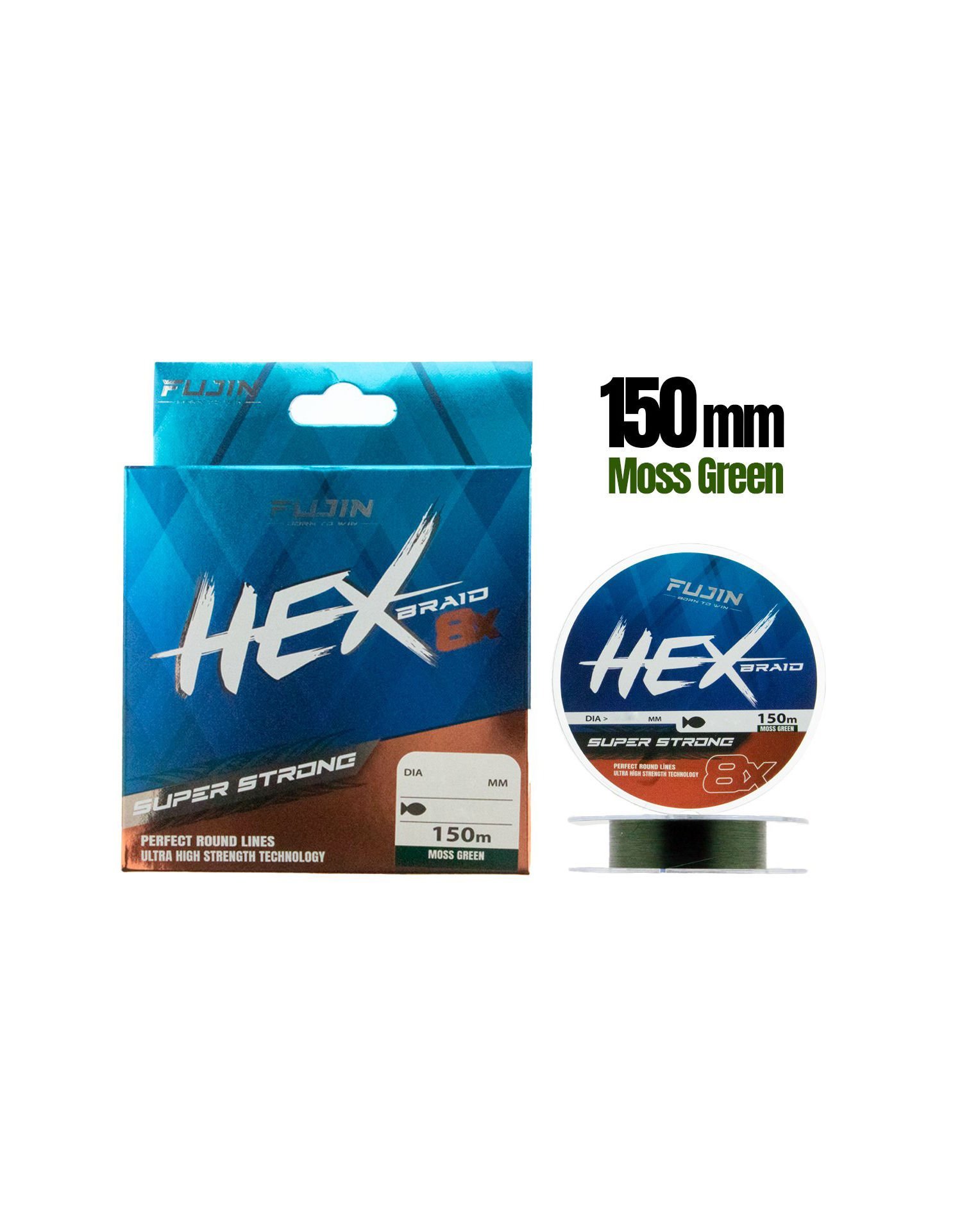 Fujin Hex Braid 8x 150mt Moss Green PE İp Misina  0.14mm