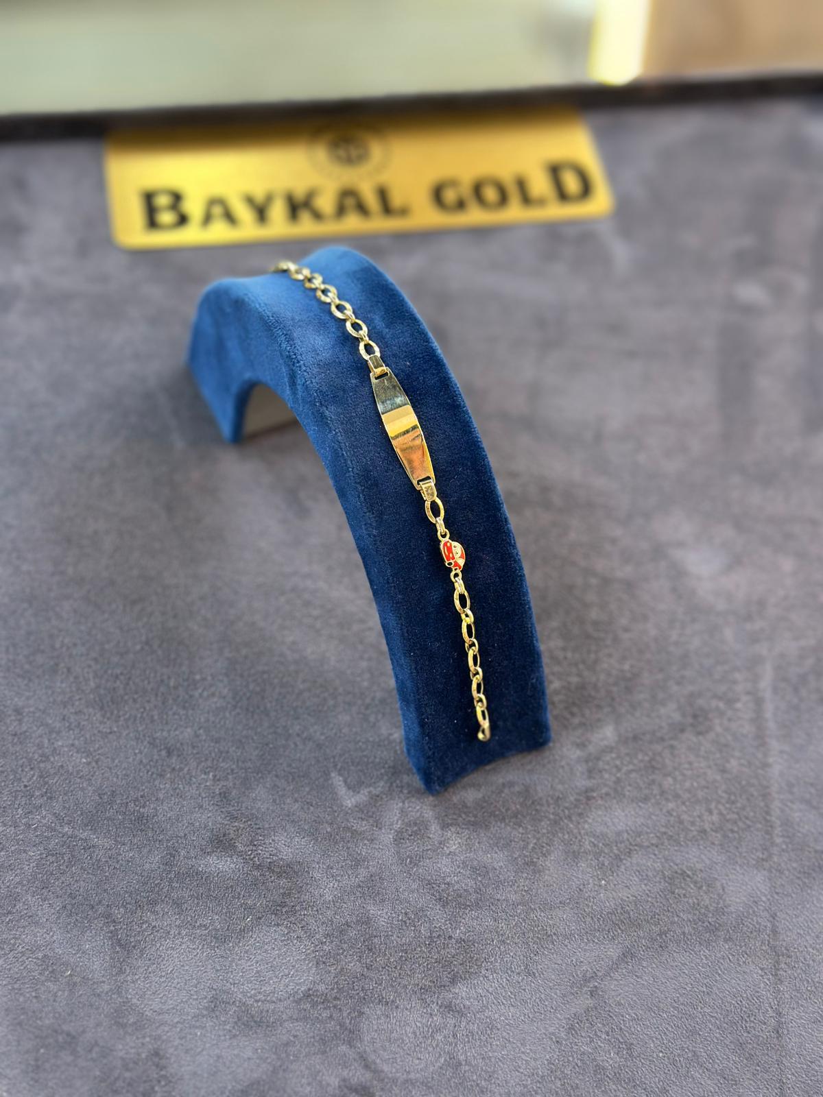 14 Ayar Çocuk Bilekliği 3.34 Gr. (İsim Veya Tarih Yazılabilir )