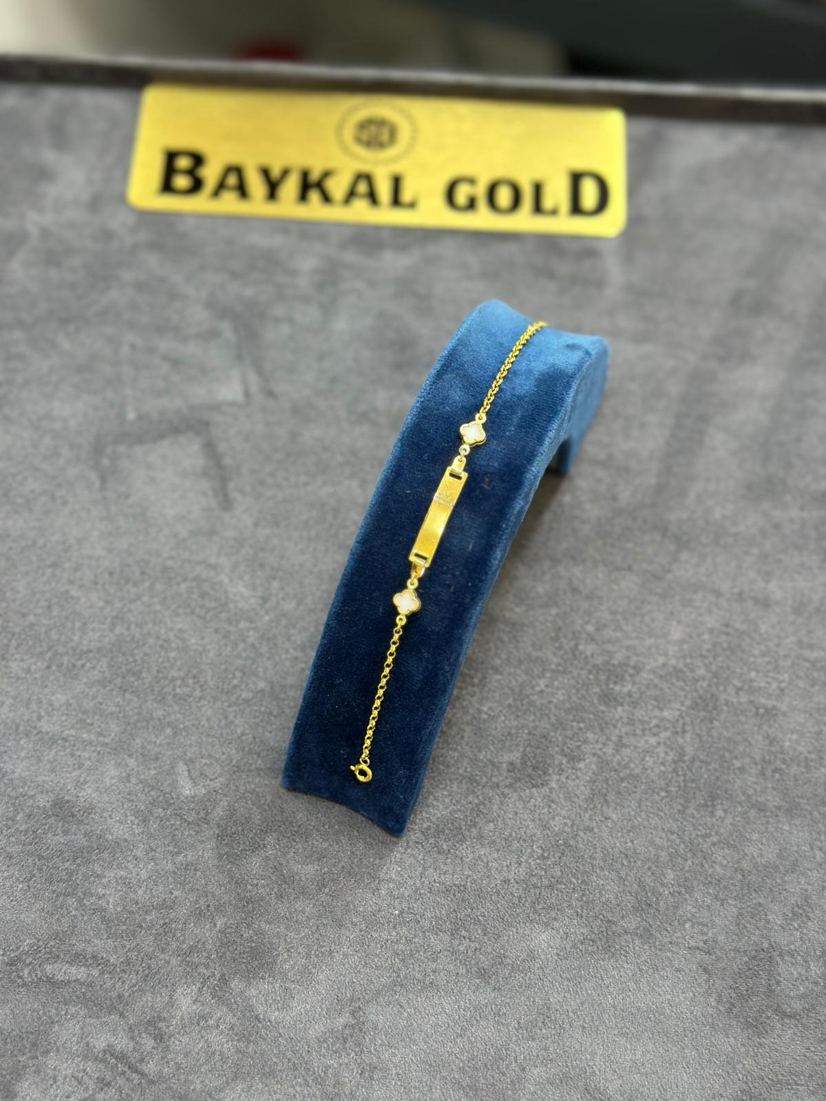 14 Ayar Çocuk Bilekliği 1.55 Gr. (İsim Veya Tarih Yazılabilir )