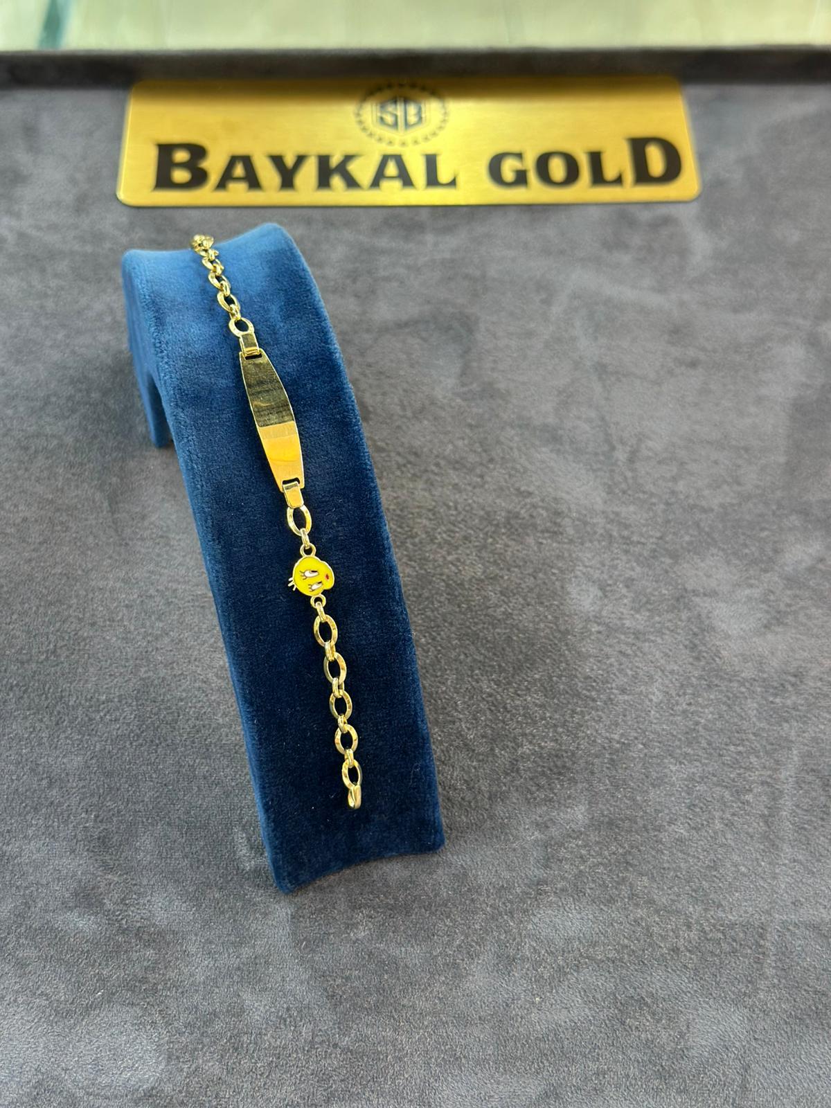 14 Ayar Çocuk Bilekliği 3.44 Gr. (İsim Veya Tarih Yazılabilir )