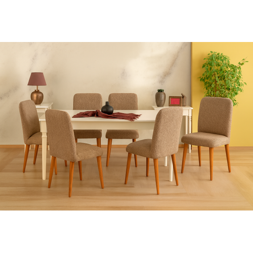Ekonomi Serisi - Natural Renk Dz Desenli Jakarl  Oval Sandalye rts(10213  V1447)