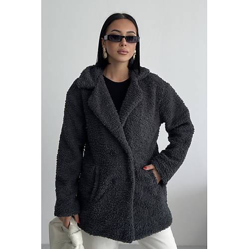 K��l�k Kad�n Teddy Antrasit Mont