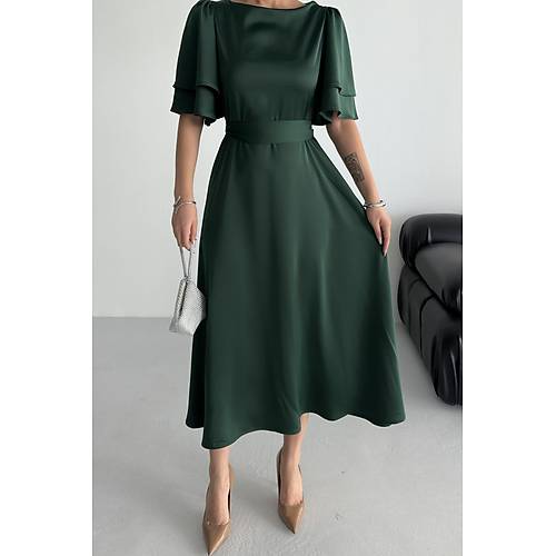 Lisa Kadn Saten Abiye Siyah