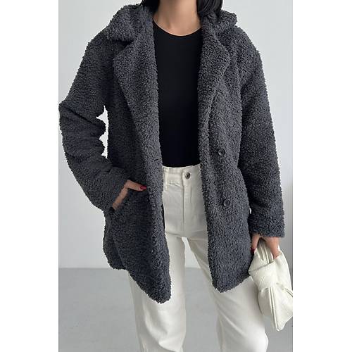 K��l�k Kad�n Teddy Antrasit Mont