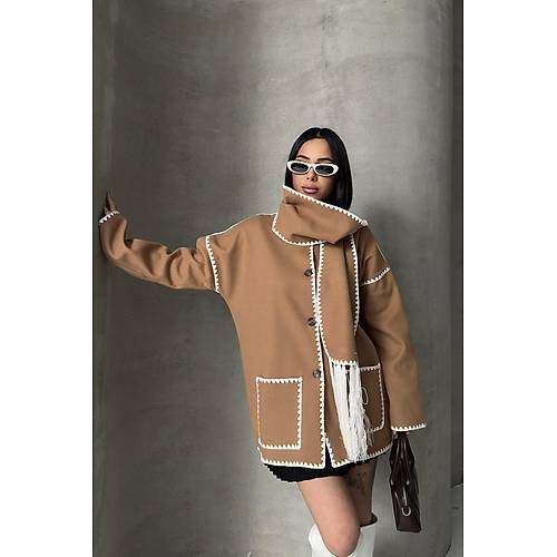 Nak Detayl Atkl Yumuak Triko Hrka Ceket Siyah