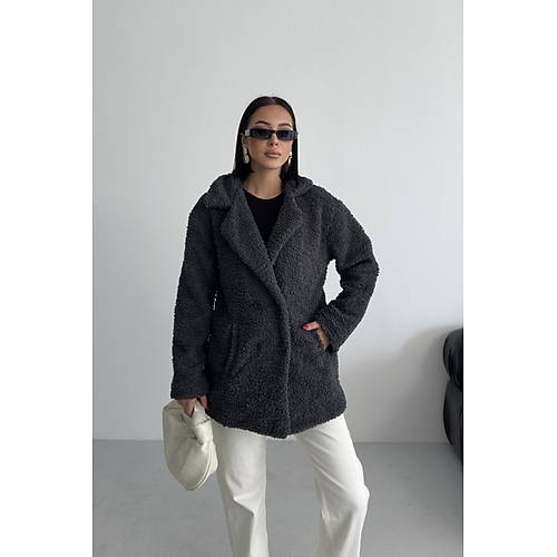 K��l�k Kad�n Teddy Antrasit Mont