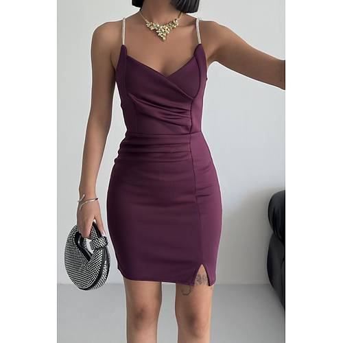 �nce Ask�l� Drapeli Abiye Elbise Ni�an D���n Mezuniyet Elbisesi Siyah