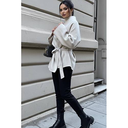 Siyah Ba�lama Detayl� Rahat Kal�p Ka�mir H�rka/Ceket