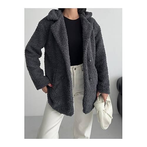 Klk Kadn Teddy Antrasit Mont