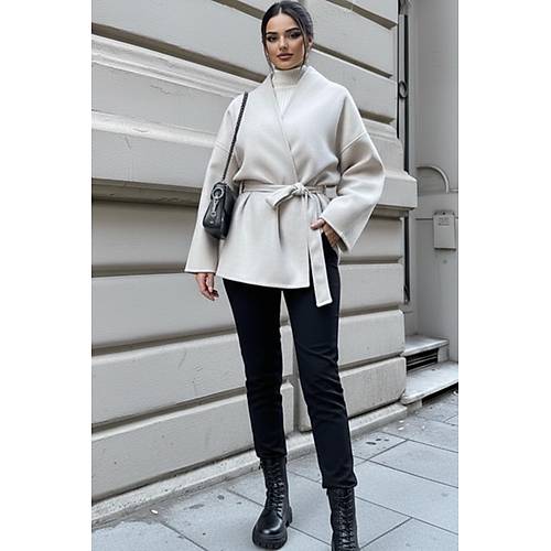 Siyah Ba�lama Detayl� Rahat Kal�p Ka�mir H�rka/Ceket